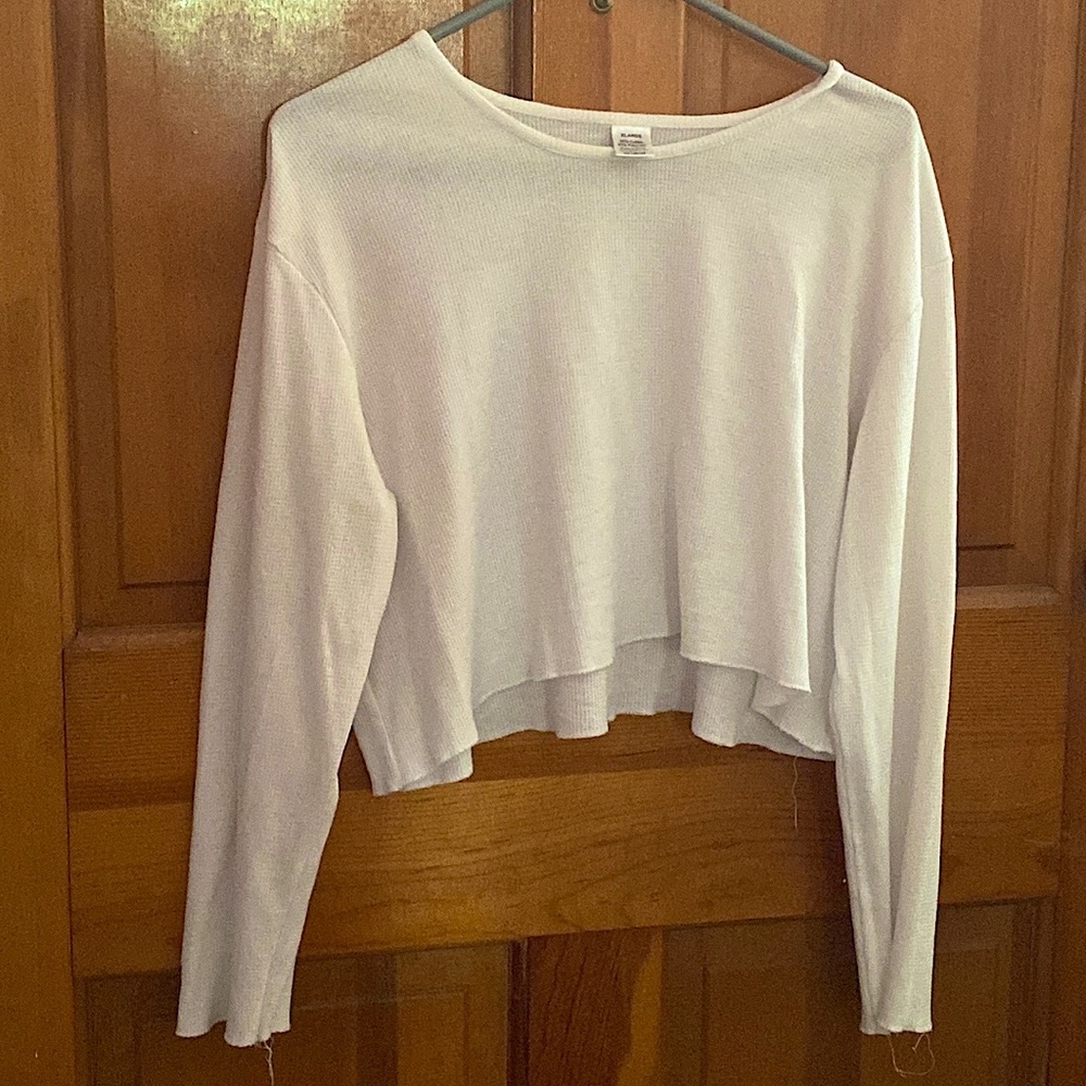 X-Large women’s white long sleeved crop top